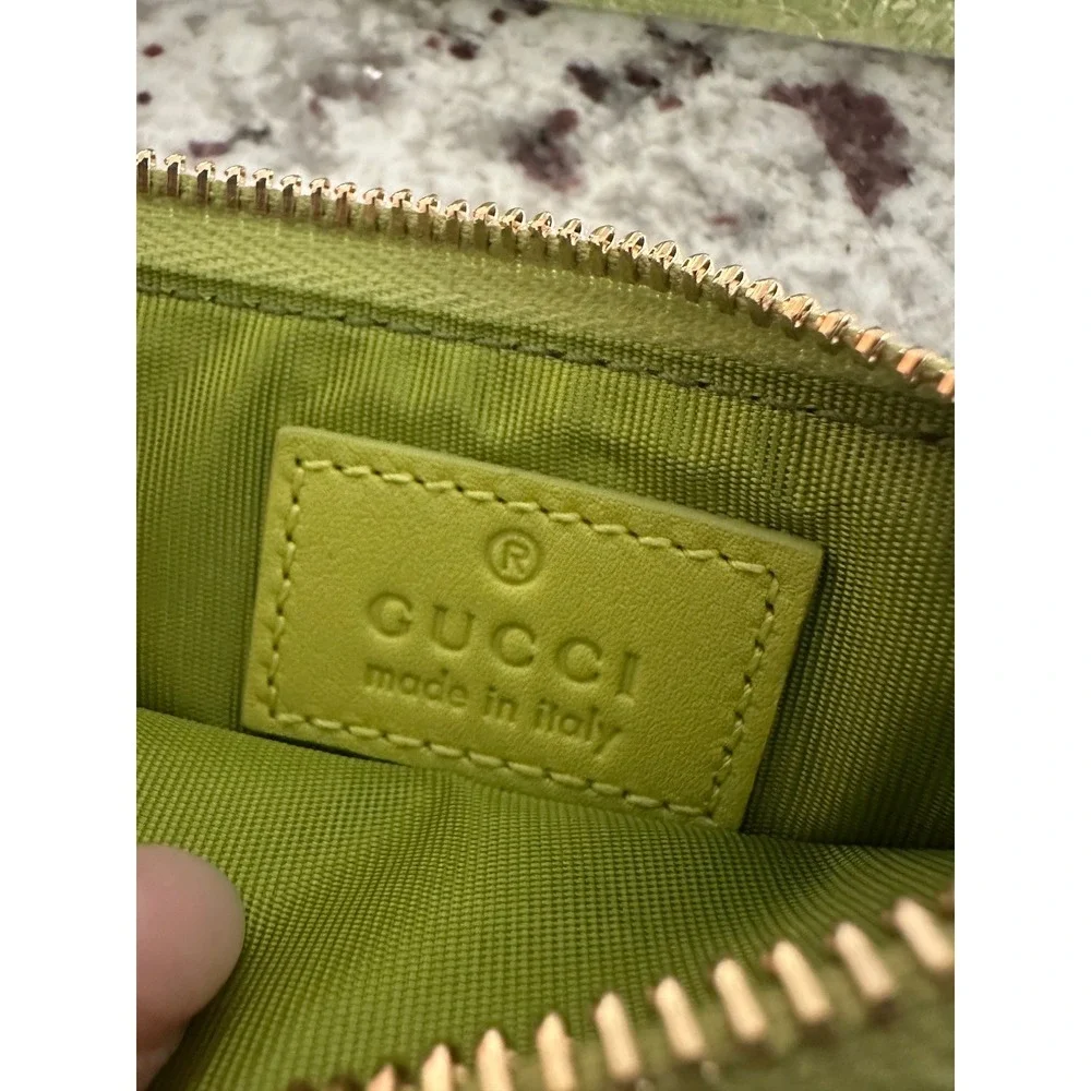 Gucci Bamboo Leather Card Case Holder Wallet